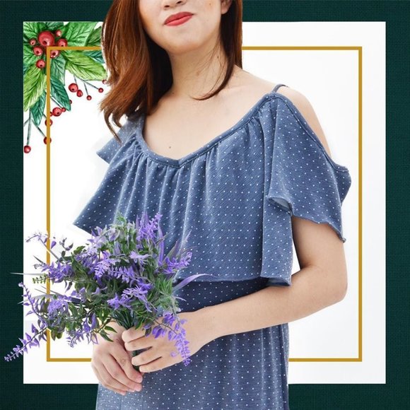 BUB & WEAVE 'Lorelai' Polka Dot Nursing Maxi Dress - Picture 2 of 8